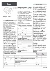 Notice HAGER 52367 Détecteur de mouvement