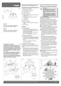 Notice HAGER 52370 Détecteur de mouvement