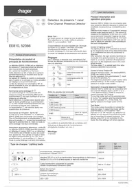 Notice HAGER 52366 Détecteur de mouvement