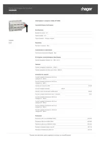 Notice HAGER HA966N Coupe-circuits