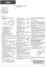 Notice HAGER 25113 Thermostat