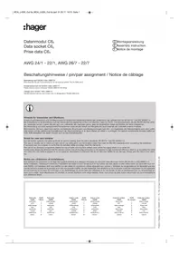 Notice HAGER SL20080920F9011 Câble pour ordinateur et périphérique