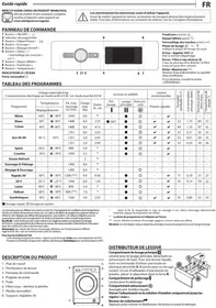 Notice WHIRLPOOL FFBBE 8458 WEV Lave-linge