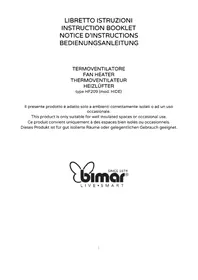 Notice Bimar HF209 Heating