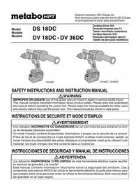 Notice METABO DS18DCQ4 Drill