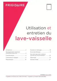 Notice FRIGIDAIRE PDSH4816AF Machine à laver