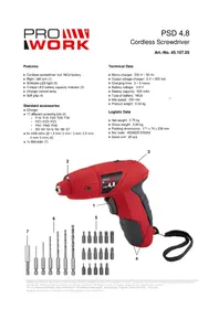 Notice Prowork PSD 4 8 Visseuse
