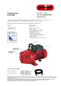 Notice Proviel PVJP 600 Pompe à eau
