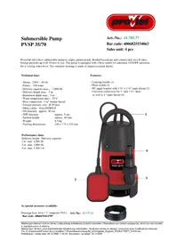 Notice Proviel PVSP 35/70 Pompe à eau