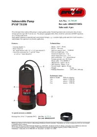 Notice Proviel PVSP 75/150 Pompe à eau