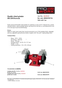 Notice Prowork PD 150 Ponceuse