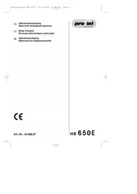 Notice Proviel HB 650 E Perceuse