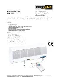 Notice Yellow Garden Line YPL 2003 Chauffage