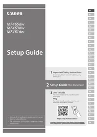 Notice CANON I-SENSYS MF461DW Inprimagailu