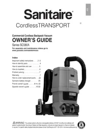 Notice Sanitaire TRANSPORT CORDLESS SC580A Aspirateur