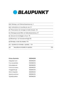Notice BLAUPUNKT 5B30N 0250 Ofen