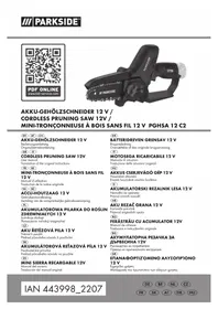 Notice PARKSIDE PGHSA 12 C2 Scie électrique