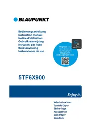 Notice BLAUPUNKT 5TF6X900 Sèche-linge