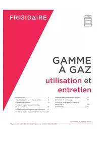 Notice FRIGIDAIRE GCRG3060BD Cuisinière