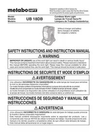 Notice METABO UB18DBQ4 Lámpara