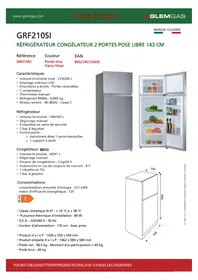 Notice Glem Gas GRF210SI Réfrigérateur