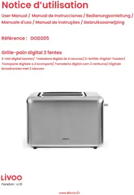 Notice LIVOO DOD205 Grille pain
