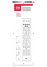 Notice ONE FOR ALL URC 2160 Télécommande
