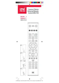Notice ONE FOR ALL URC 2140 Télécommande