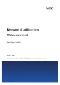 Notice NEC MULTISYNC M981 Moniteur