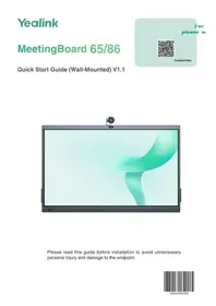 Notice Yealink MEETINGBOARD 65 Pantalla interactiva