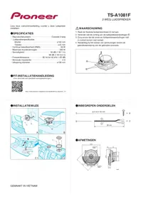 Notice PIONEER TS-A1081F Enceinte