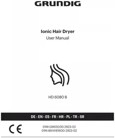 Notice GRUNDIG HD 6080 B Sèche cheveux