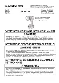 Notice HiKOKI UB18DH Lámpara