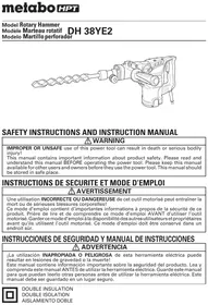 Notice HiKOKI DH38YE2 Hammer