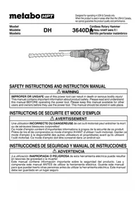 Notice HiKOKI DH3640DA Hammer