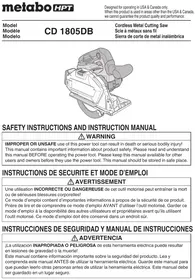 Notice HiKOKI CD1805DB Saw