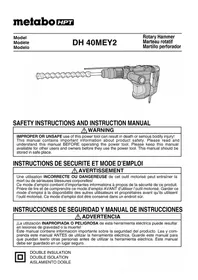 Notice HiKOKI DH40MEY2 Hammer