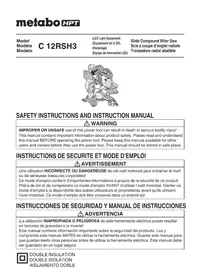 Notice HiKOKI C12RSH3 Saw