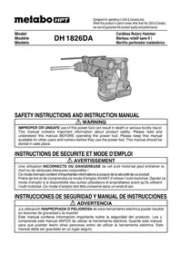 Notice HiKOKI DH1826DA Hammer