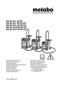 Notice METABO AS 36-18 M 30 PC-CC Støvsuger