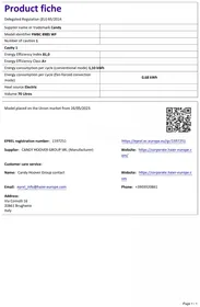 Notice CANDY FMBC 898S WF Four encastrable