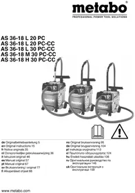Notice METABO AS 36-18 L 30 PC CC Støvsuger