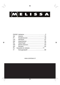 Notice Melissa 16640152 Sèche cheveux