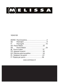 Notice Melissa 16240108 Grillplade