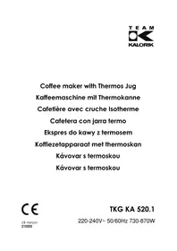 Notice KALORIK TKG KA 520.1 Kávovar