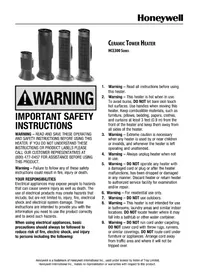 Notice HONEYWELL HCE317 Radiateur électrique