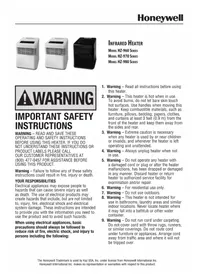 Notice HONEYWELL HZ-960 Radiateur électrique