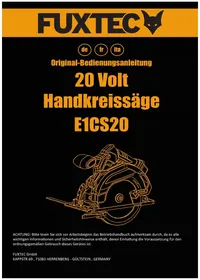 Notice Fuxtec FX-E1CS20 Scie