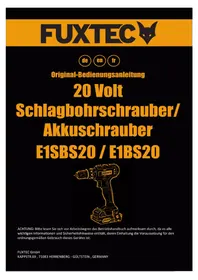 Notice Fuxtec FX-E1SBS20 Bohrmaschine