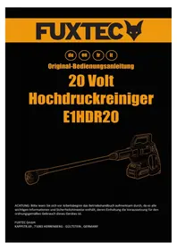 Notice Fuxtec FX-E1HDR20 Hochdruckreiniger